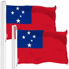 G128 2 Pack Samoa Samoan Flag 3x5 Ft LiteWeave Pro Series Printed 150D Polyester