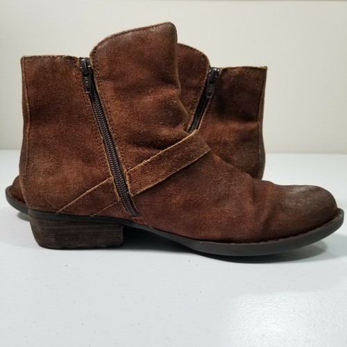 BORN Womens Boots Booties Zip Up Distressed Suede Leather Size 8.5M Brown. - Picture 9 of 12