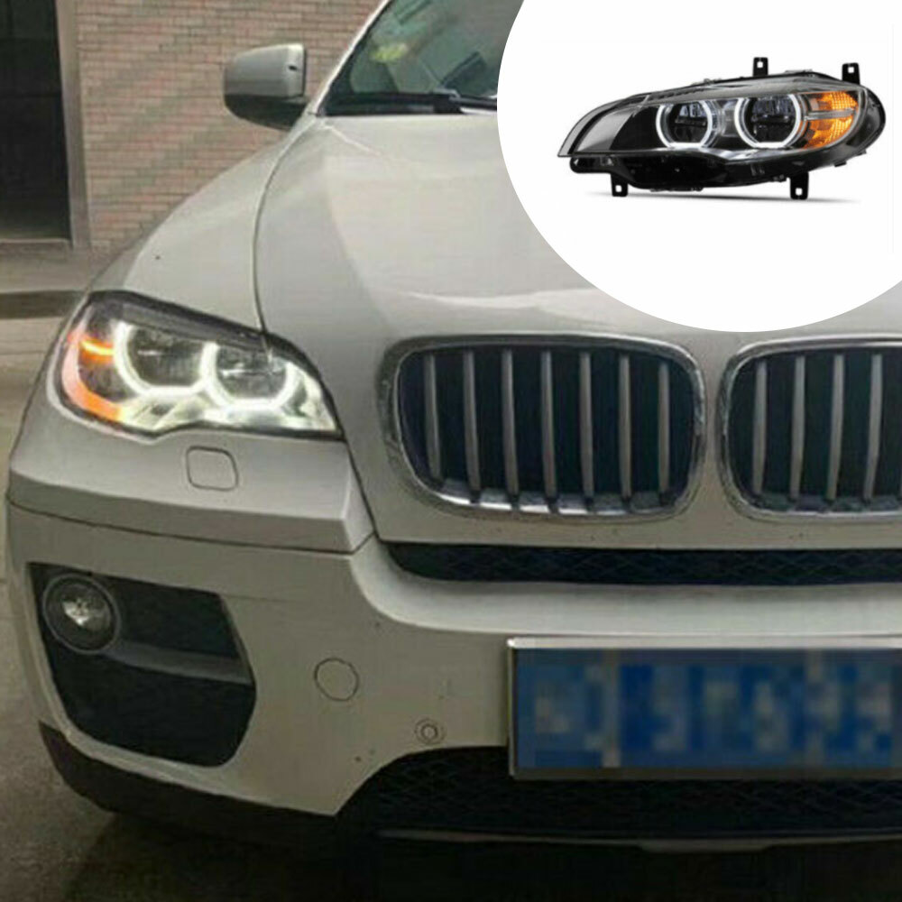 For BMW X6 E71 2008-2015 LED Headlight Assembly LED DRL yellow