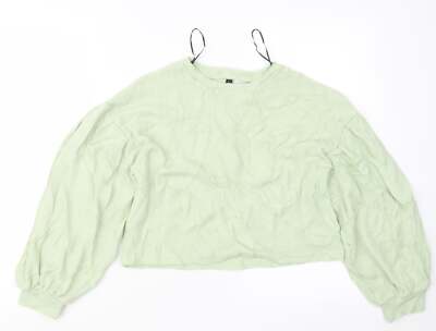 Divided by H&M Damen Pullover grün Rundhals Polyestermischung Größe XS