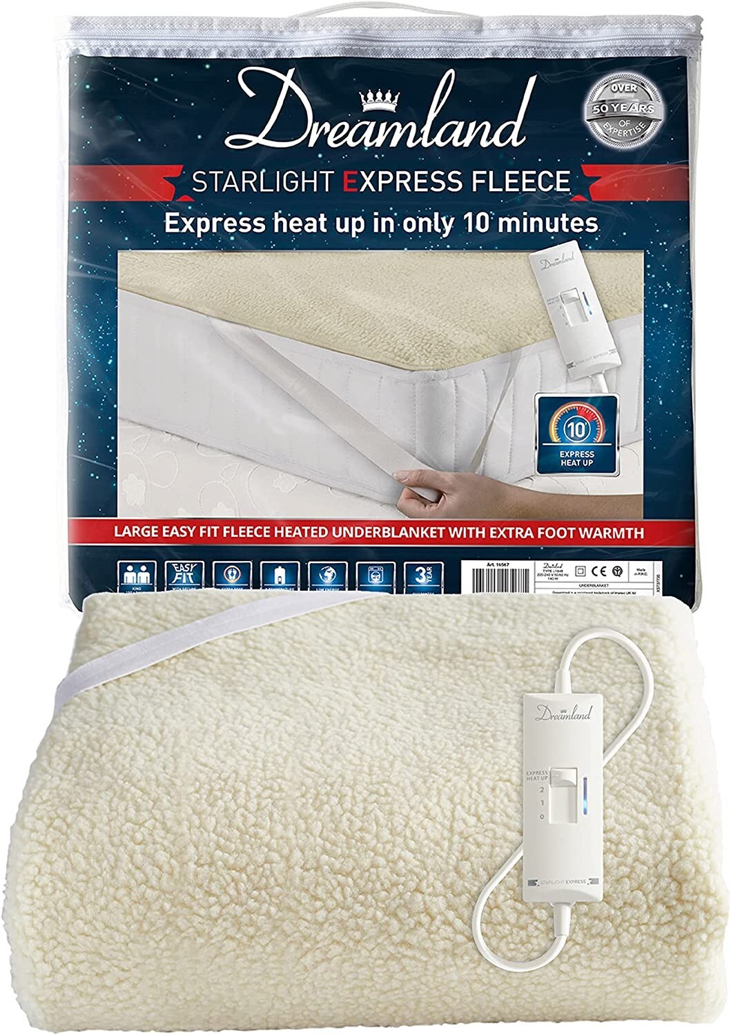 Dreamland Starlight Express Fleecy Heated Electric Underblanket KING 150 X  144cm | forum.iktva.sa