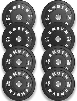 Bumper Plates, Olympic Weight Plate Set, Rubber Bumper Weights with 2 Inch Steel