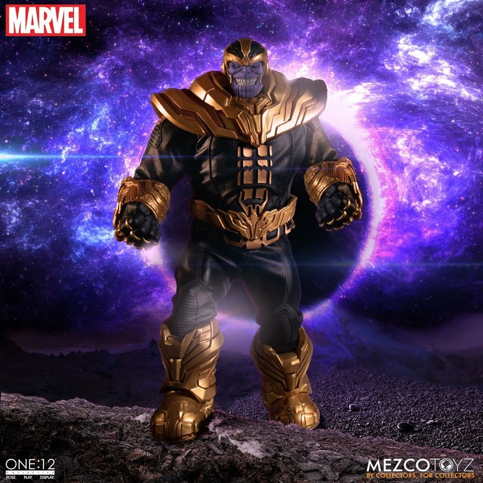 the ONE 12 COLLECTIVE: AVENGERS – LIGHT-UP THANOS 1/12 Action Figure 21 cm MEZCO - Immagine 2 di 4