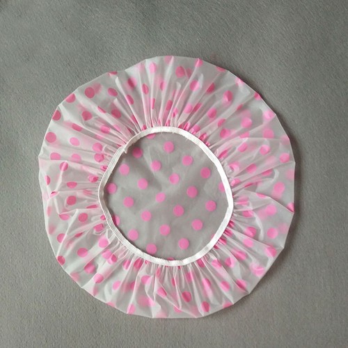 Colorful Thickened Elastic Disposable Shower Cap Waterproof Wave Point Material - Picture 10 of 14