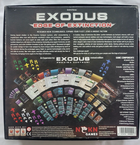 EXODUS Edge of Extinction Board Game- NSKN Games- Unpunched - Picture 2 of 3