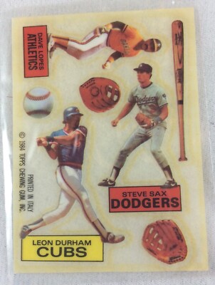 MLB 1984 Topps Baseball Rub Off-Dave Lopes, Leon Durham, Steve Sax