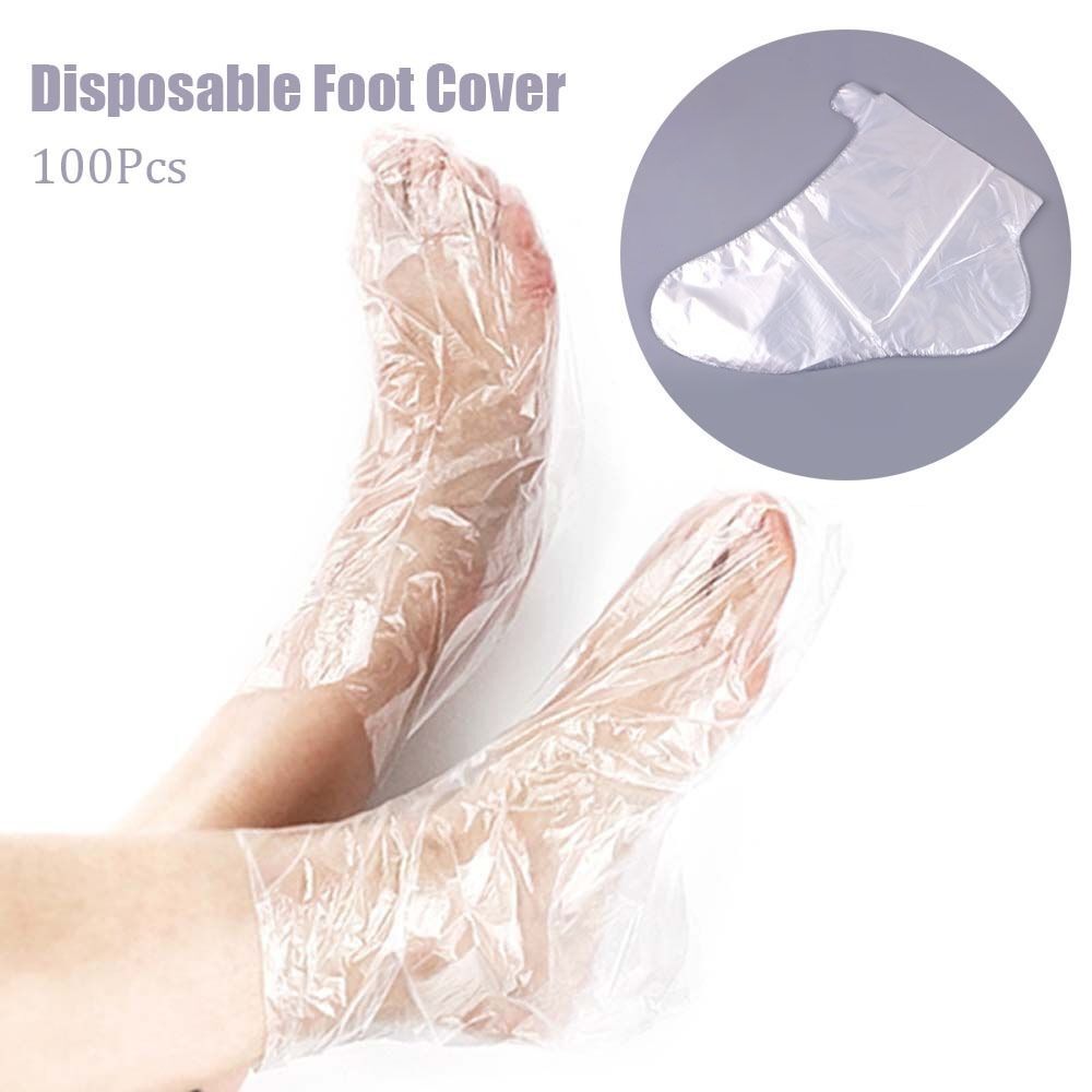 Foot Care Plastic Foot Mask Transparent Clear Booties Disposable
