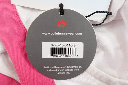 Bolle Tennis Women's Size Small White Pink Trim V Neck Racerback Tank Top NWT - Picture 3 of 9
