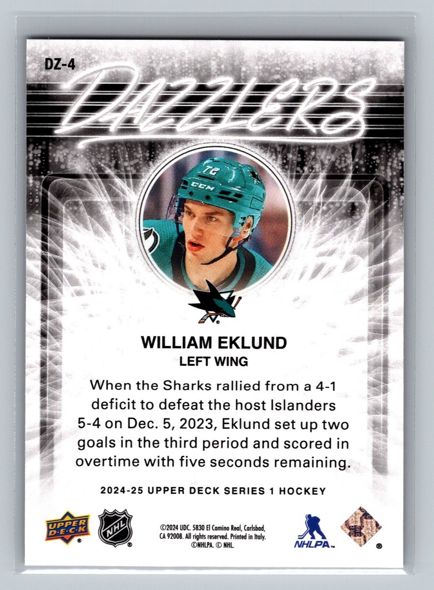 William Eklund 2024-25 Upper Deck DAZZLERS ORANGE DZ-4 Hockey NHL