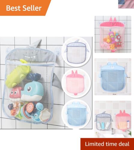 Baby Bathroom Mesh Bag Sucker Organizer For Children Bath Toys Kid Basket Car...
