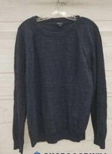 J. Crew Men's Blue Tight Knit Long Sleeve Crew Neck Pullover Sweater Size Large