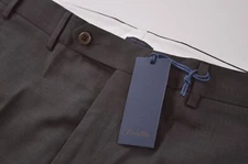 Zanella NWT Dress Pants Size 33 In Solid Dark Brown Wool Devon 