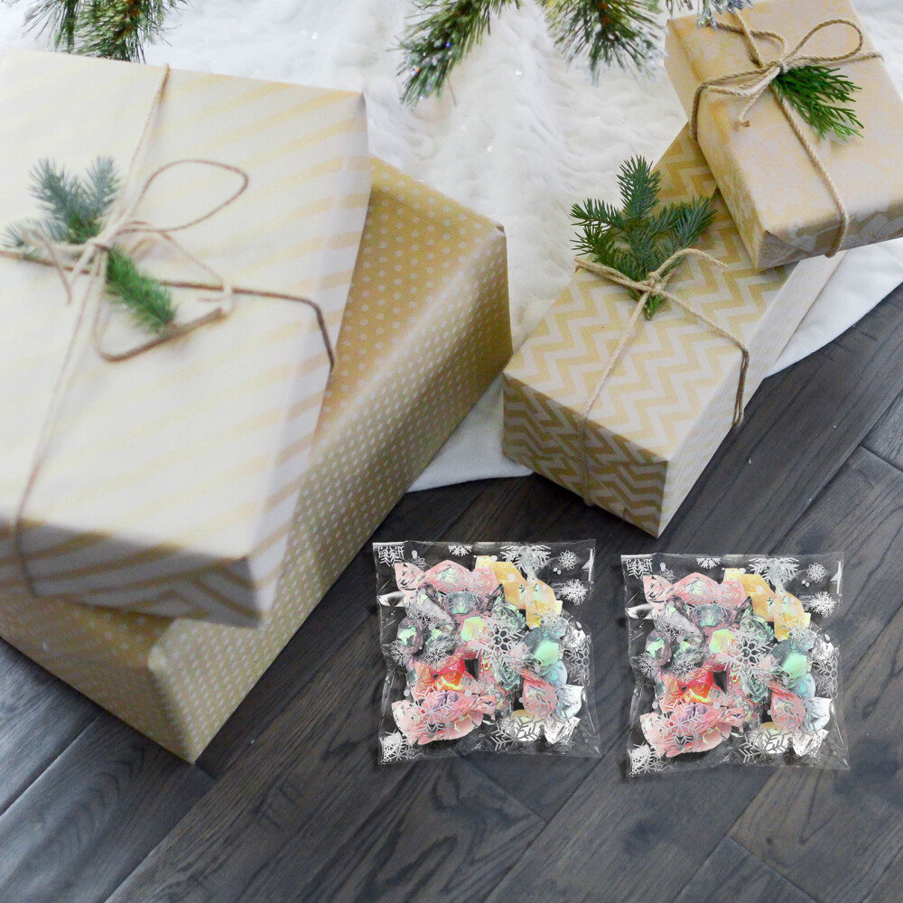 200Pcs Christmas Biscuits Candy Bags Plastic Pastry Bags Cellophane