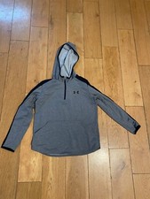 Under Armour UA Hoodie Sweatshirt Youth small Boys Girls gray Long Sleeve