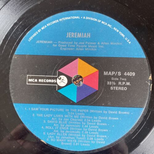 Disco Jeremiah, Autotitulado (MCA, MAPS4409) 12" LP 33 RPM, Rock, Pop - Imagen 6 de 9