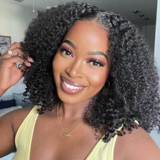 Malaysian Kinky Curly Lace Front Human Hair Wigs for Black Women Pre Plucked 12A