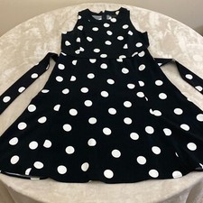 Ann Taylor Factory Womens Black White Belted Sleeveless Fit & Flare Dress Size 2
