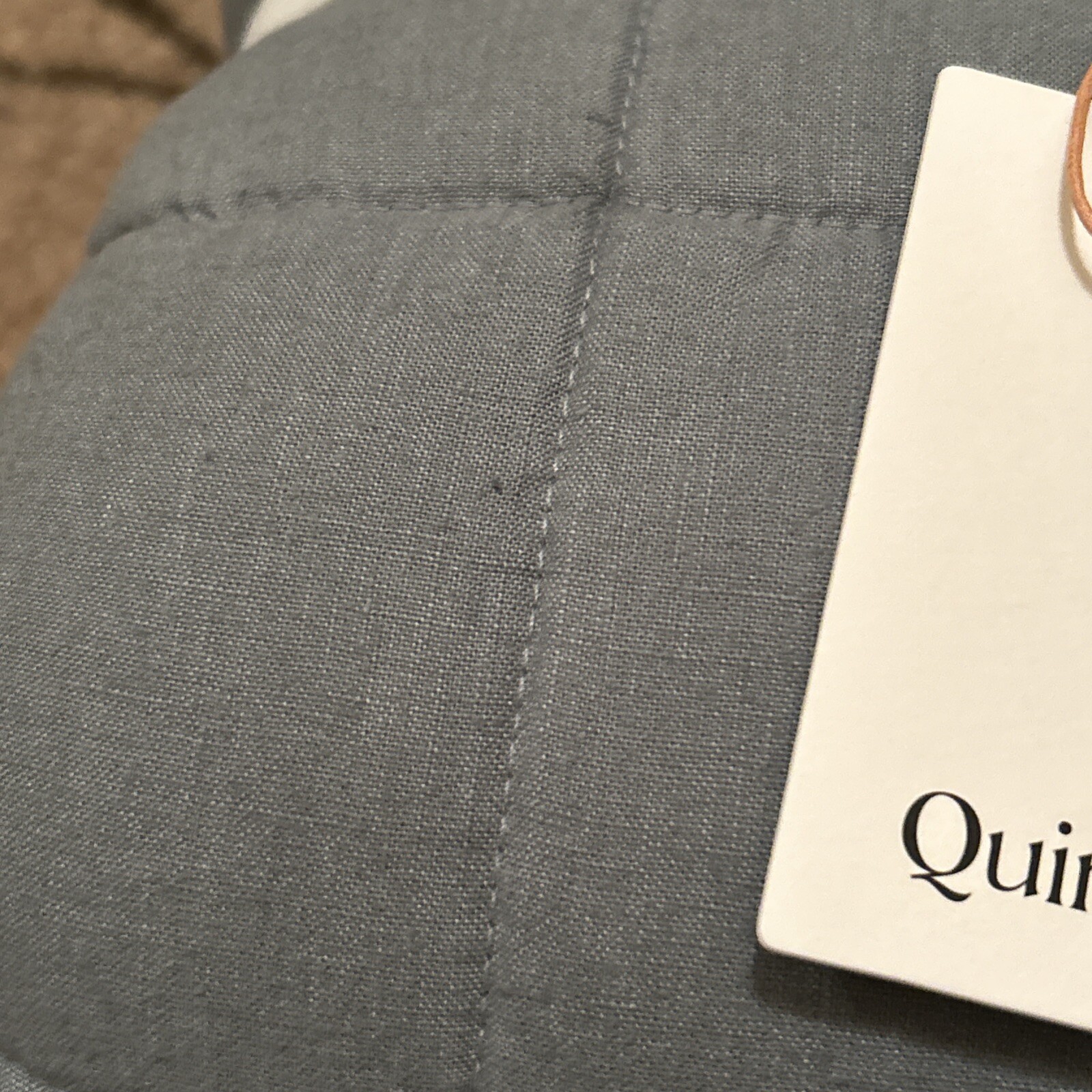 LOT OF 3- Quince European Linen Box Quilted KING Shams- Sand, Sage, Dusty Blue