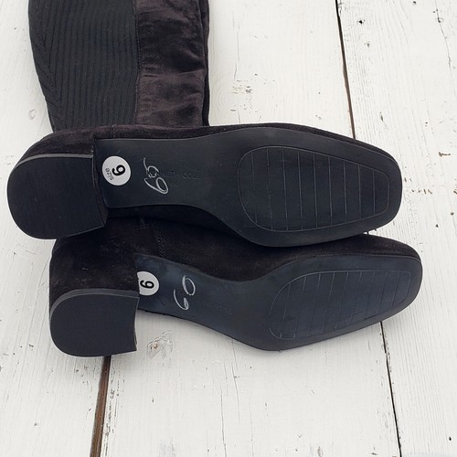 Kenneth Cole Eryc Botas de Montar Altas de Cuero Gamuza Negras para Mujer Talla 6/36 NUEVAS - Imagen 11 de 13