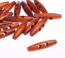 20pcs Paint Wood Toggle Buttons Sewing Craft DIY Accessory2 x 1/2 Inch 49 mm ...