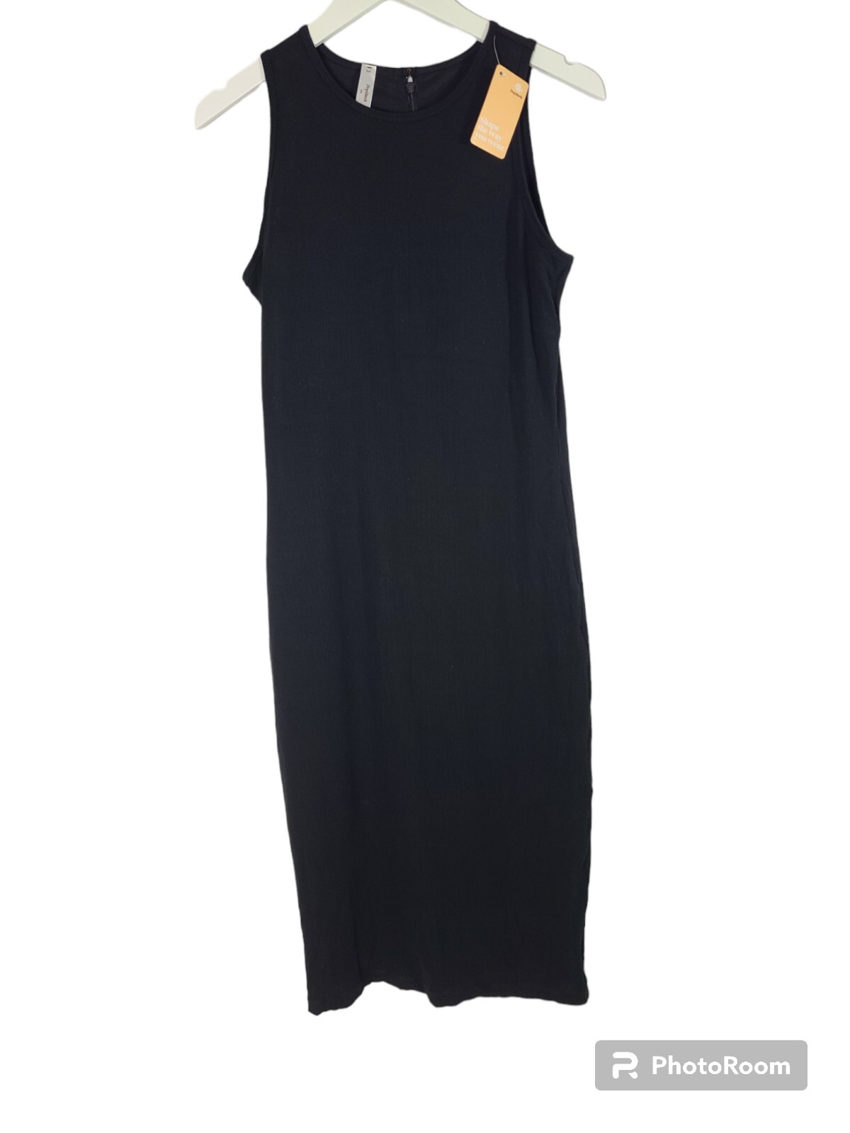 Popilush Built-In Shapewear Crew Neck Sleeveless Maxi Lounge Dress 3XL-NWT BLACK image 10