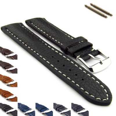 Herren Gepolstertes Echtleder Uhrenarmband Band 18 20 22 24 Freiburg VIP MM