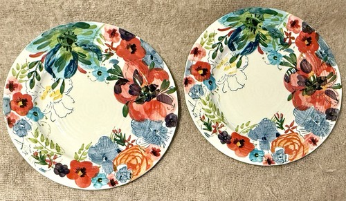 2 Anthropologie Estudio FLORES Sissinghurst Castle 10.25" DINNER Plates EUC - Picture 7 of 17