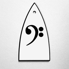 GUITAR TRUSS ROD COVER - Engraved Etched - Fits ESP LTD - BASS CLEF Music Note