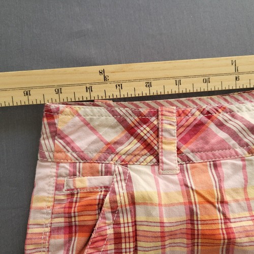 Aeropostale Shorts Womens Size 5/6 Low Rise Bermuda 8.5" Inseam Twill Plaid Pink - Picture 6 of 14