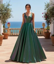 Pink Green V Neck Ball Gown Size 0 Formal Dress Holiday Prom gown