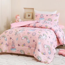 Toddler Comforter Set for Kids, Boys, Girls, 4 Pieces Bed-in-a-Bag Bedding Se...