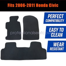 For2006-2011 Hondacivicvelourfrontrearfloormatscarpetwaterproof Black For2006-2011 Hondacivicvelourfrontrearfloormatscarpetwaterproof Black