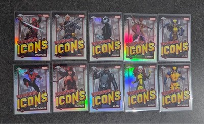 2025 Topps Chrome Deadpool Icons Complete Insert Set (10 cards) Wolverine Gambit