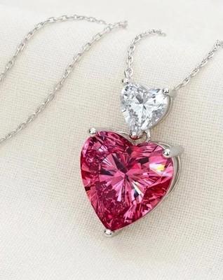 12.40 Ct RARE Certified Heart Shape VVS1 Pink Diamond Pendant, Amazing L