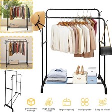 Doppelstangen Kleiderständer Multifunktionale Kleiderstange aus Metall 4 Haken