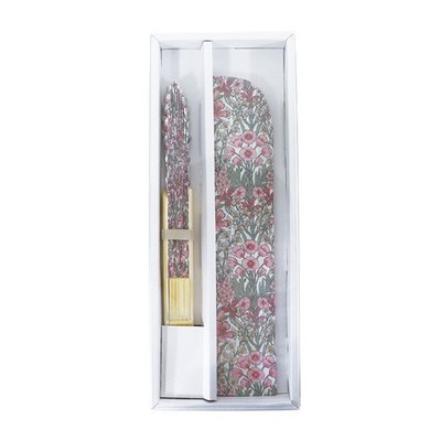 Ripple × LIBERTY Cotton Japanese Sensu Folding Fan w/ Case Bouquet Pink