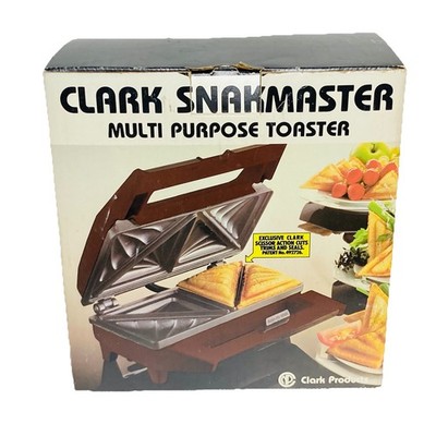 Clark Snakmaster Multi Purpose Toaster Brown Sandwich Maker CN613 Vintage Boxed