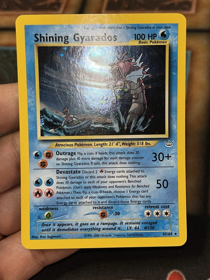 Pokemon ✨Shining Gyarados, “DOUBLE” HOLO Error, Neo Revelation 65/64 ✨ - Image 2 of 4