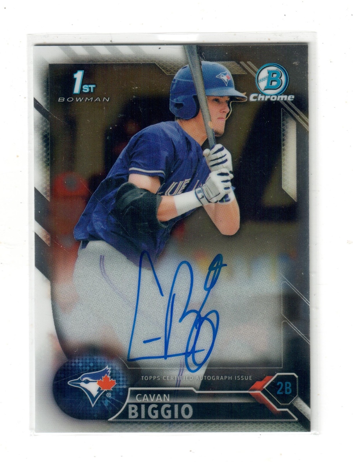 2016 BOWMAN DRAFT BASEBALL CAVAN BIGGIO 1ST CHROME ON CARD AUTOGRAPH TORONTO