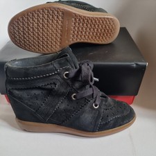 Isabel Marant Étoile Bobby Taupe Suede High Top Wedge Trainers EU 38 UK 5