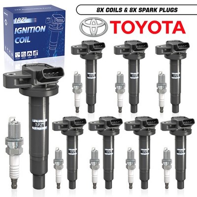 8x Ignition Coil&Spark Plugs For Toyota Tundra Sequoia 4.7L V8 UF230 90919-02230