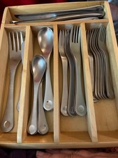 Robert Welch Pendulum Dot Satin 18/10 Stainless Flatware 36 Pieces