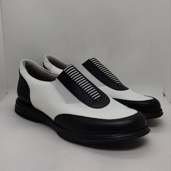 Tênis de golfe Sandbaggers masculino 9 Alison preto branco casual confortável novo sem etiquetas - Imagem 3 de 4