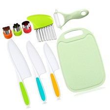 9 Pcs Kids Kitchen Knife Set, Kids Knives For Real Cooking With Cutting Board...