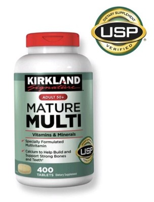 Kirkland Signature Adult 50+ Mature Multi Vitamins & Minerals, 400 Tablets