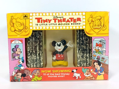 1993 Disney's Tiny Theater 10 Little Little Golden Books w/ Mickey Figure NOS