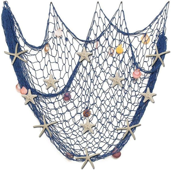 Wanddekoration Fischernetz Mit Muscheln Und Seesternen 150Cm × 200Cm FüR-image
