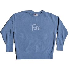 Vintage Fila Crew Neck Blue Women's Pull On Sweater Size L