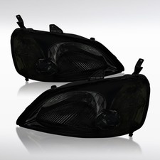 Fit 2001 2002 2003 Honda Civic Coupe Sedan Smoke Headlights Headlamps Leftright Fit 2001 2002 2003 Honda Civic Coupe Sedan Smoke Headlights Headlamps Leftright