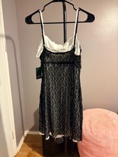 Wild Fable Black and White Lace Dress Spaghetti Strap Sz S